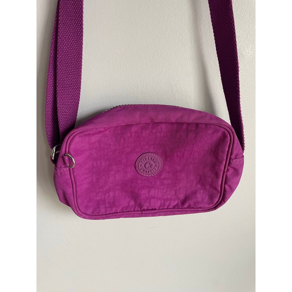 Kipling Magenta Pink Nylon Crossbody Bag Mini Travel Purse Womens Going Out - Picture 2 of 10